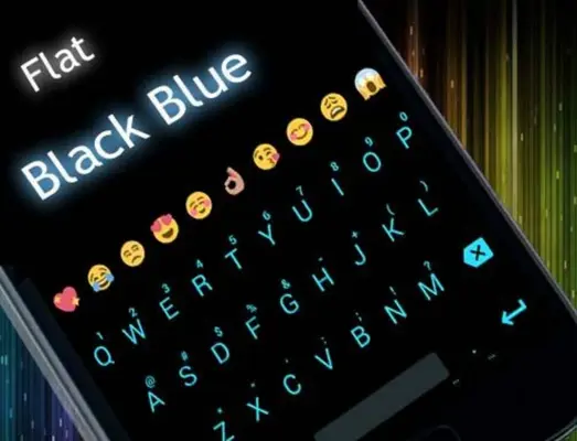 Emoji Keyboard Flat Black Blue android App screenshot 0