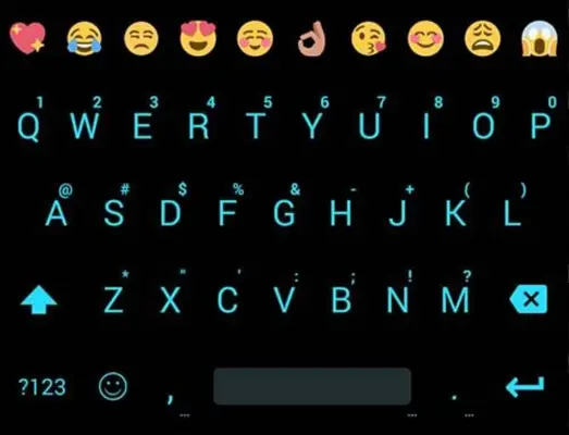 Emoji Keyboard Flat Black Blue android App screenshot 1